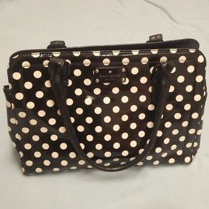 Kate Spade Black/White Polka Dot Patent Satchel